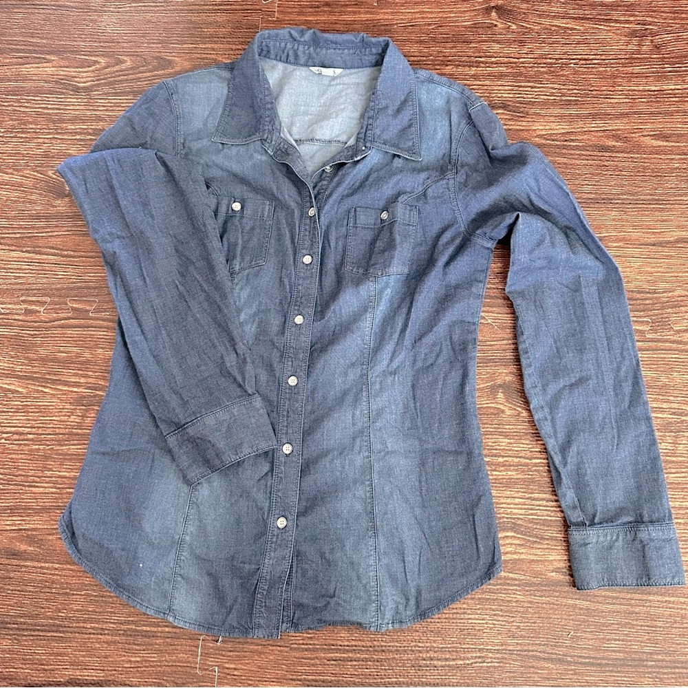 GUESS - Jean Long Sleeve Top, Size Large